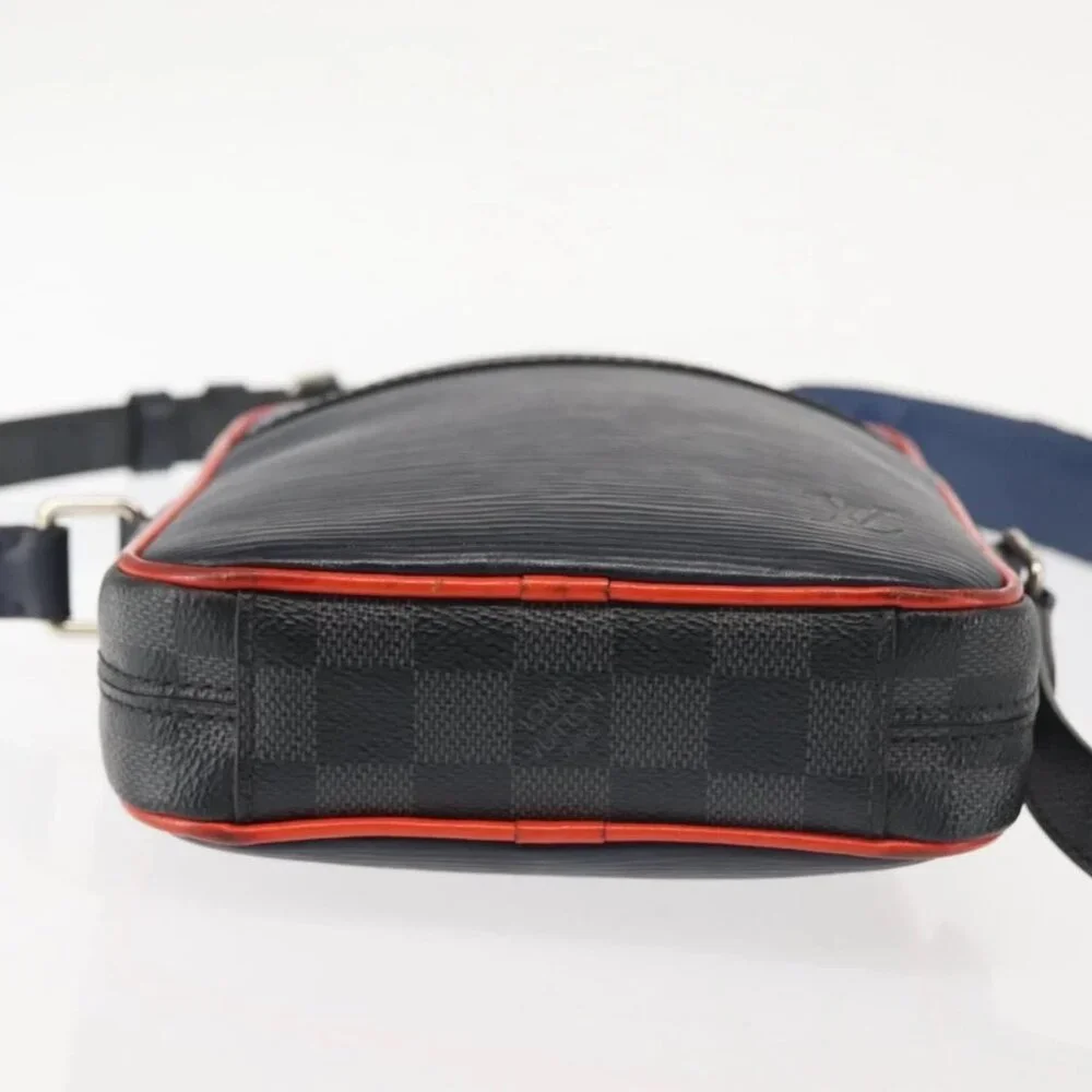 LOUIS VUITTON Epi Damier Graphite Danube PM Bag Navy M51460 LV Auth BA6348